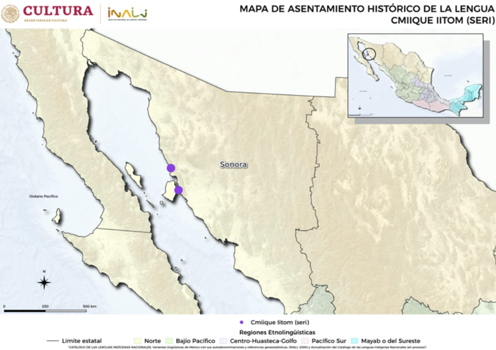 Mapa de asentamiento seri