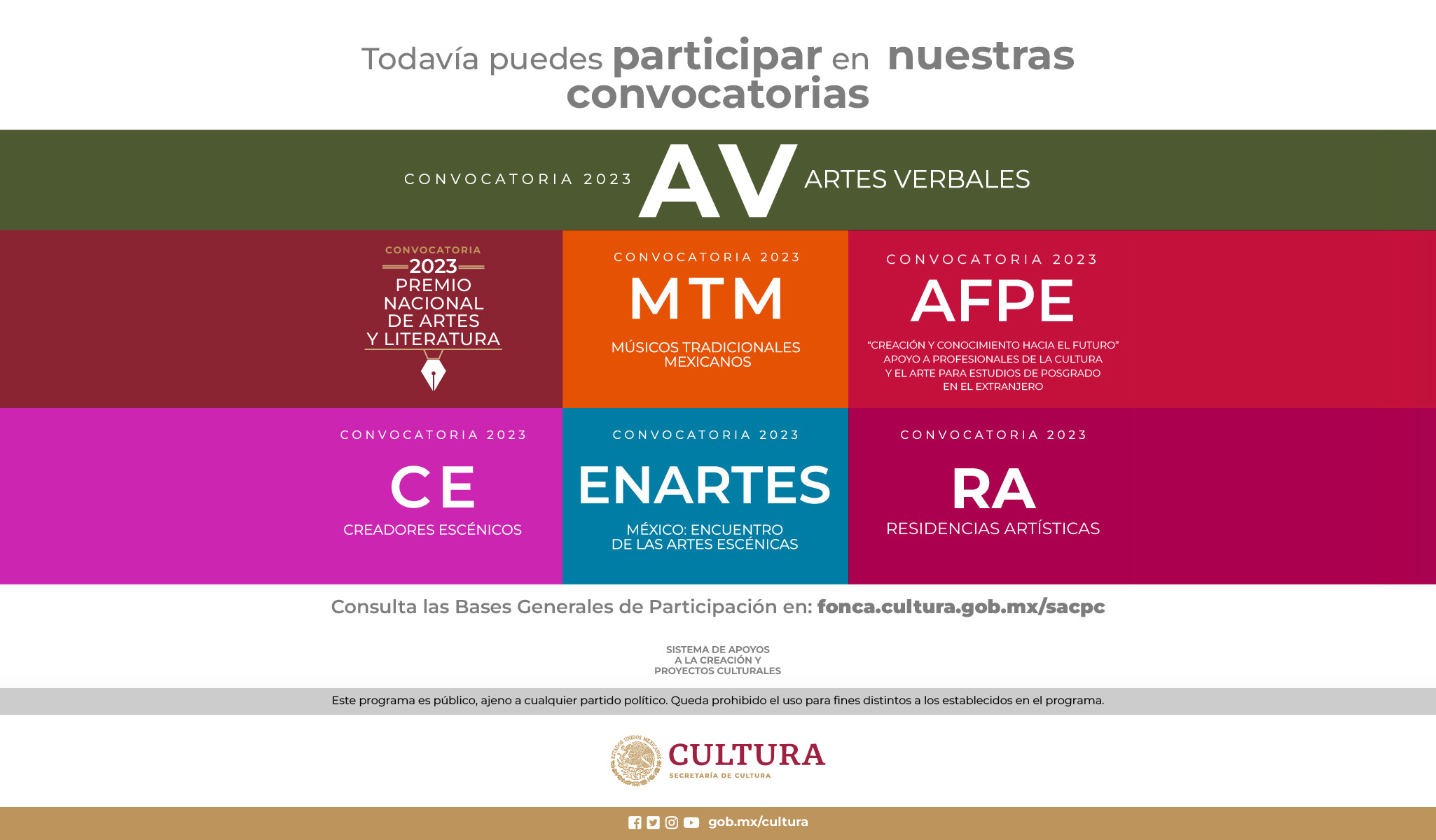 El Sistema de Apoyos a la Creación y Proyectos Culturales Artes y el Inali invitan a participar en la Convocatoria Artes Verbales